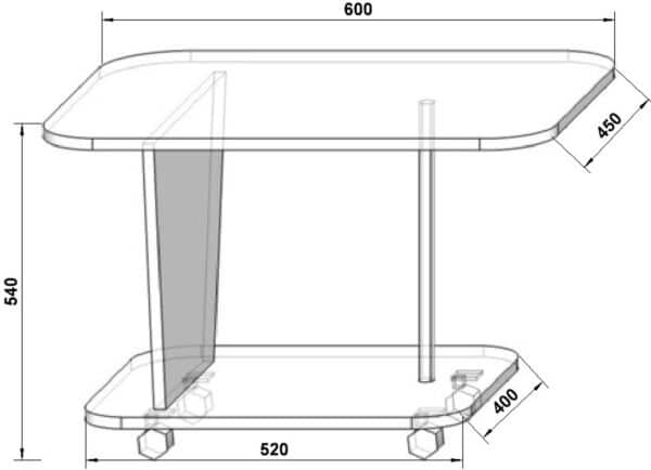 Журнальний стіл ЖС-1  <br/>Білий <br/>540х600х450 мм.