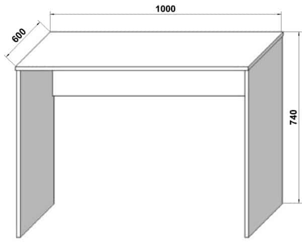 Письменный стол <br>СП-1 <br> Дуб Сонома <br>750х1000х600 мм