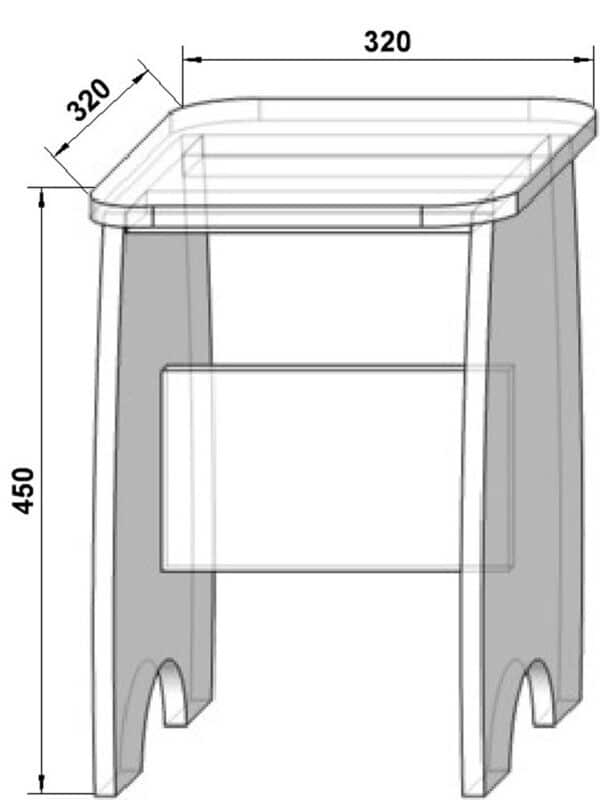 Табурет ТБ-1 <br>Дуб Сонома <br>450х320х320мм