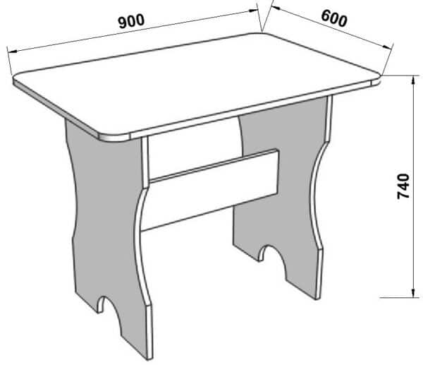 Обідній стіл КС-1  <br/>Білий <br/>740х600х900 мм