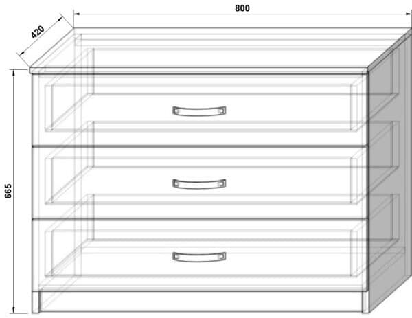 Комод КМ-1 <br>Белый <br>665х800х420 мм