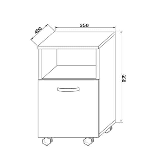 Тумба ТМ-10 <br>Дуб Родос темный <br>650х400х350мм