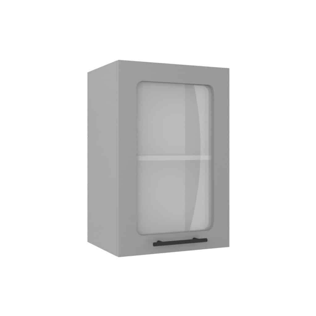 Шафа верхня МК Compact зі скляним фасадом 600х400х280мм Сірий