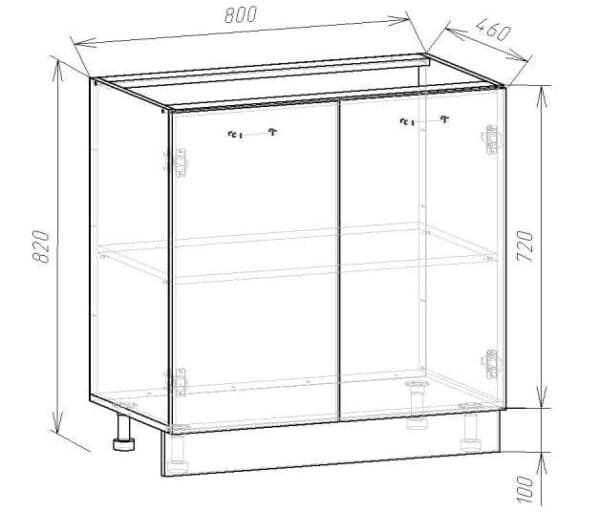 Шафа нижня МК Compact ЛДСП <br/>820х800х460мм <br/>Сірий