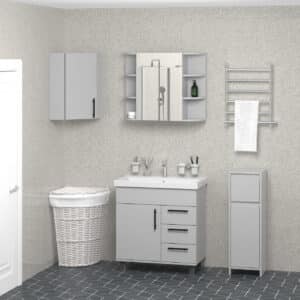 Шкаф настенный для ванной комнаты с зеркалом 640х794х150 мм