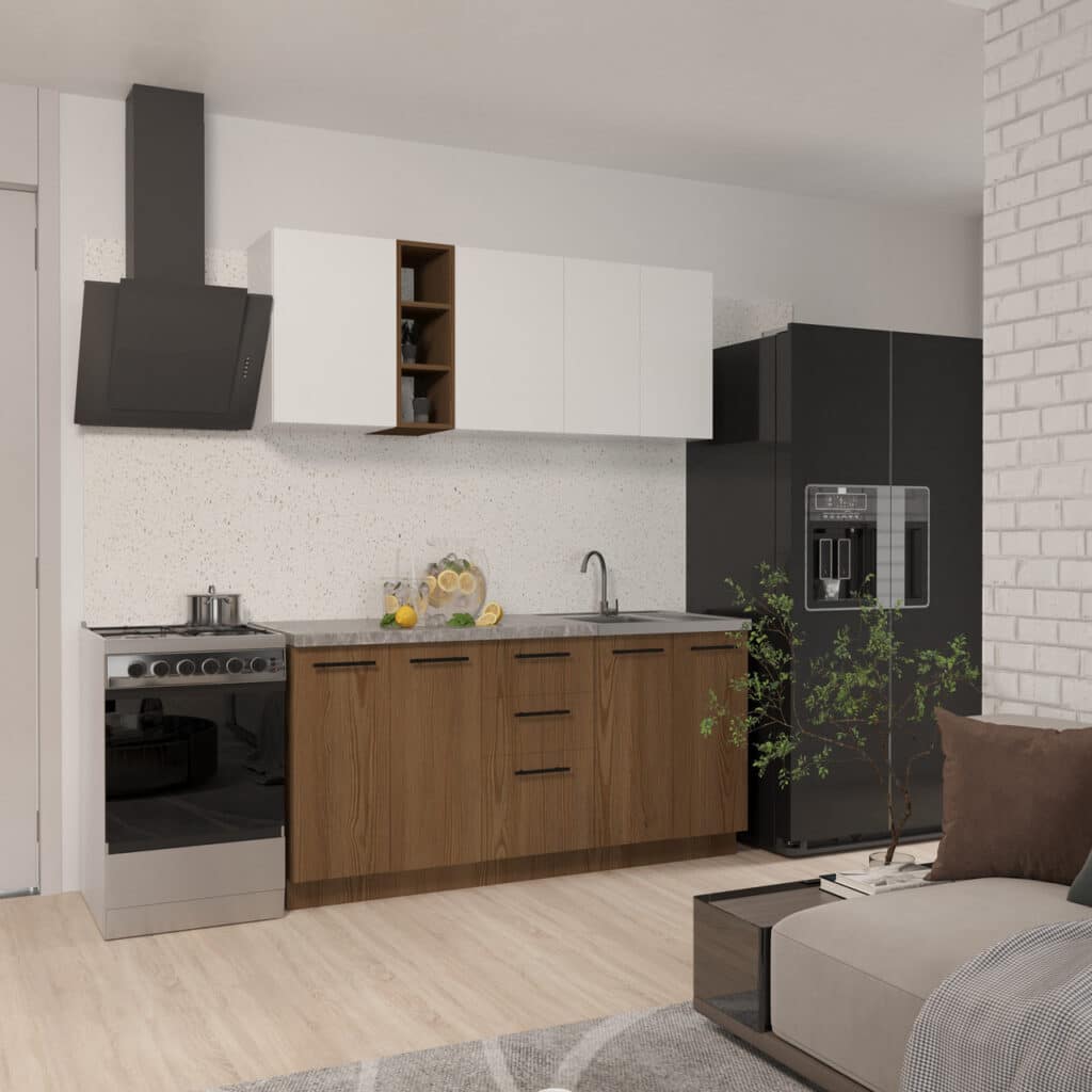 Кухня Стиль Comfort 1.6 м Дуб Родос темний/Білий