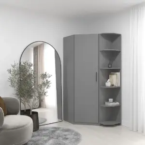 Приставний кутовий модуль для шафи 1950х405 мм з відкритими полицями