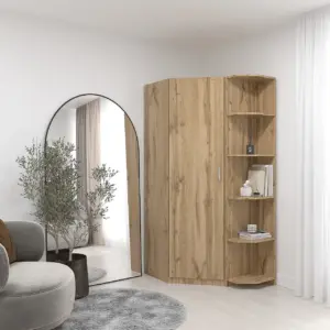 Приставний кутовий модуль для шафи 1950х405 мм з відкритими полицями