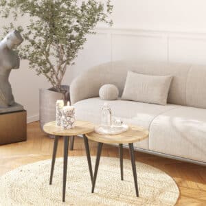 Комплект з двох круглих журнальних столиків