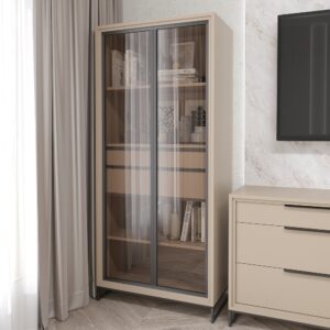 Шкаф Витрина со стеклянными фасадами на 2 ящика 1700x800x450 мм Лао