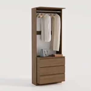 Модуль гардеробный со штангой и ящиками 2100х700х500 мм