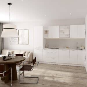 Готовая кухня Вольта с матовыми рельефными фасадами 2,9 м