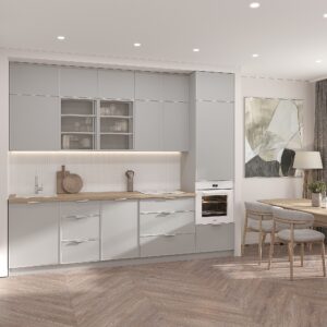Функціональна дизайнерська готова кухня Гаяна з глянцевими фасадами 3,0 м