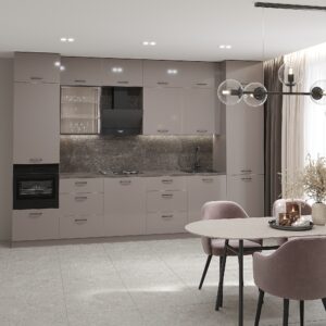 Функціональна дизайнерська готова кухня Вікторі з глянцевими фасадами 3,6 м