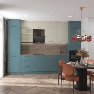 Дизайнерська готова кухня Вікторі з матовими фасадами та доводчиками 3,6 м