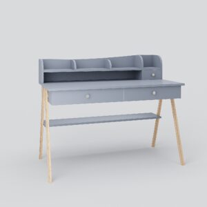 Письменный стол с надстройкой и деревянными ножками Рио 750х1250х720 мм