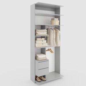 Модуль гардеробный со штангой, полками и ящиками 2431х1000х500 мм