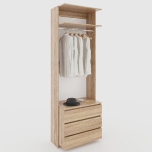 Модуль гардеробный со штангой и ящиками 2431х500 мм