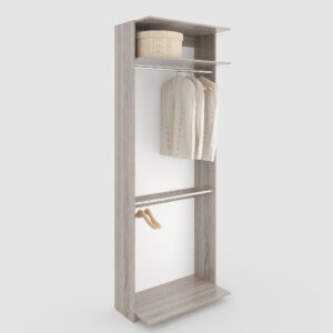 Відкритий гардеробний модуль 2431х500 мм з двома відділами для вішалок