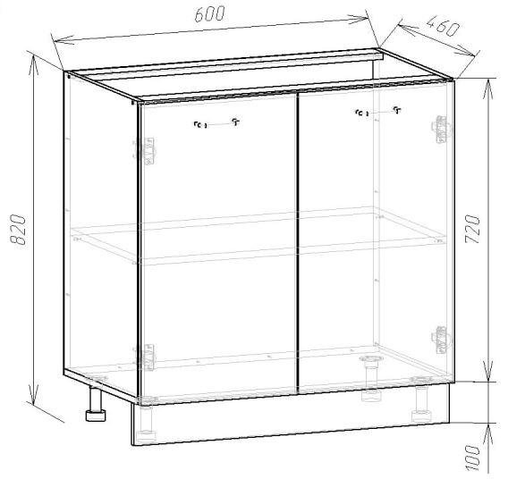 Шафа нижня МК Compact 820х600х460мм - Зображення 3