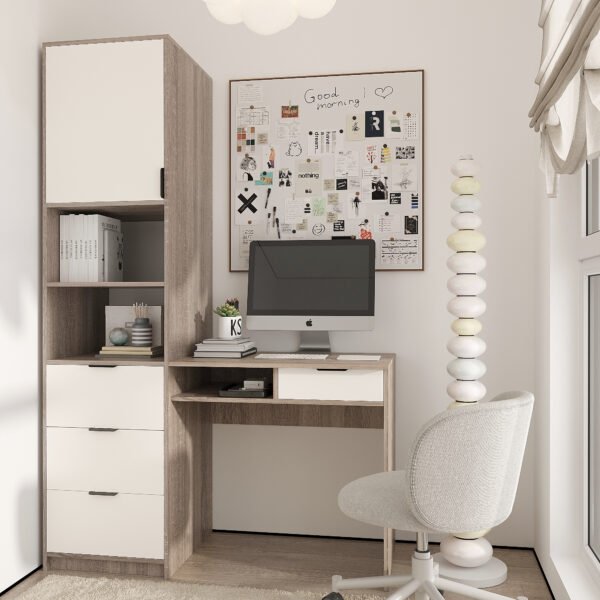 Робоче місце Міра: письмовий стіл + стелаж 2000х1300х550 мм
